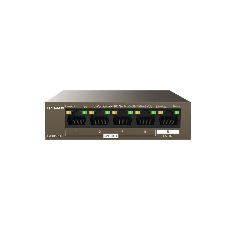 SWITCH IP-COM 5 PUERTOS GIGABIT 4 POE